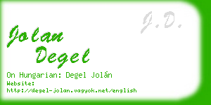 jolan degel business card